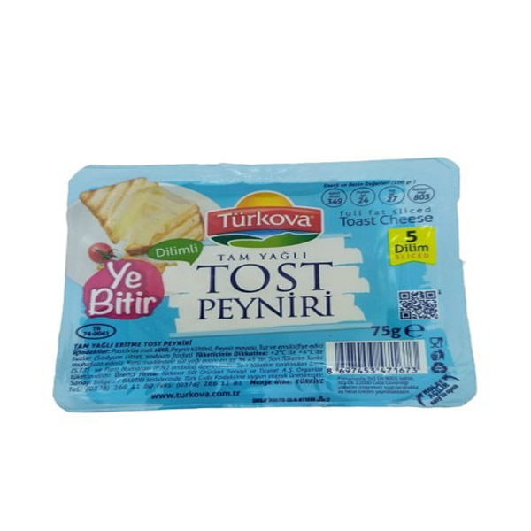 TÜRKOVA  TOST PEYNİRİ 75 GR  ( 5 DİLİM )